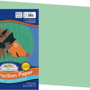 Pacon SunWorks Construction Paper, 12-Inches by 18-Inches, 50-Count, Light Green 8107