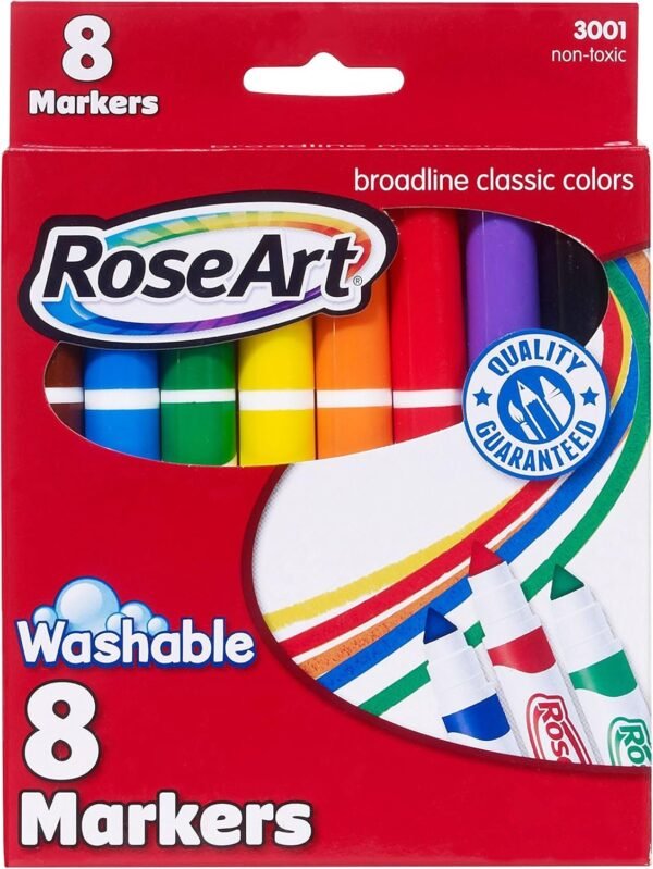 RoseArt Classic Washable Broadline Markers 8-Count Packaging May Vary DDT57