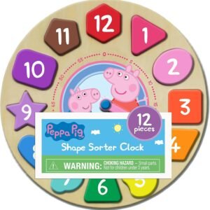 Peppa Pig Shape Sorter Clock Puzzle 12Piece Kit Toy Fun