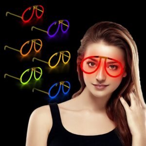 Fun Central 6 Pack - Glow Eyeglasses Bulk - Light Up Neon