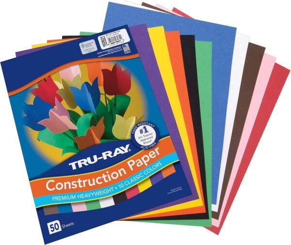 Pacon Tru-Ray Construction Paper, 9 x 12, 10 Classic Colors, 50 Sheets