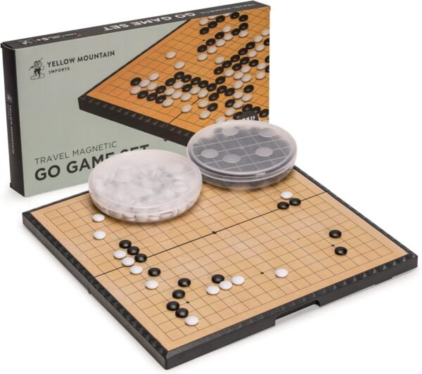 Yellow Mountain Imports Medium Magnetic 19x19 Go Game Set Board 11.3-Inch with
