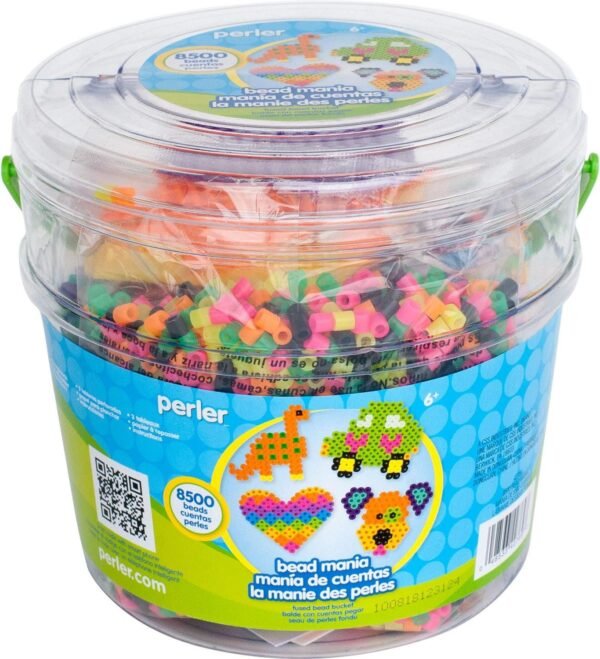 Perler Beads Fuse Bead Activity Bucket for Arts and Crafts, 8500 Beads