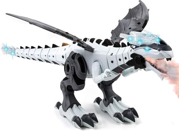 Toysery Mist Spray Dinosaur Robot Toy for Kids - Walking Dinosaur Fire
