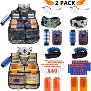 Taiker Compatible with Nerf Vest Kit, 2 Pack Tactical Vest for Nerf