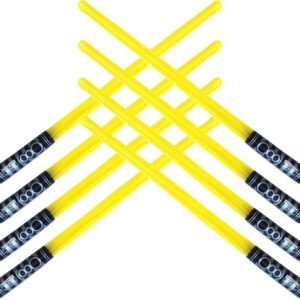 megasumer Pack of 8 Inflatable Light Saber Sword Toys - 8 Yellow
