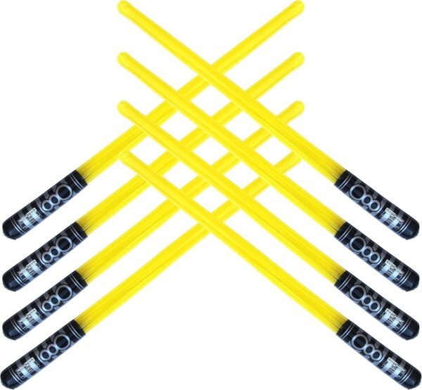 megasumer Pack of 8 Inflatable Light Saber Sword Toys - 8 Yellow