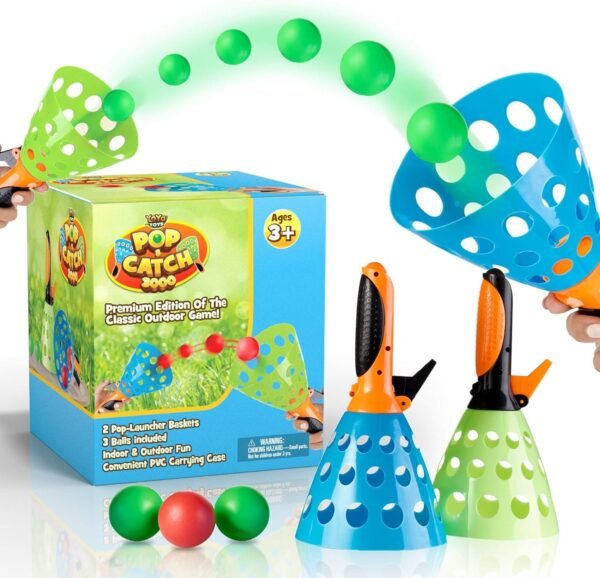 YoYa Toys Pop and Catch Launcher Basket with 3 Balls - for