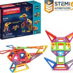 Magformers Designer Set 62-pieces Magnetic Building Blocks, Educational Magnetic Tiles Kit ,