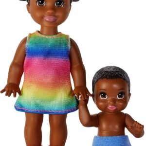 Barbie Skipper Babysitters Inc. Dolls, 2 Pack of Sibling Dolls Includes Small