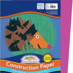Pacon SunWorks Construction Paper, 9-Inches by 12-Inches, 50-Count, Magenta 6403