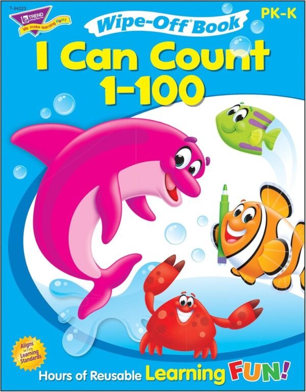 I Can Count 1-100 Wipe-Off Book Kit Toy Fun Kids
