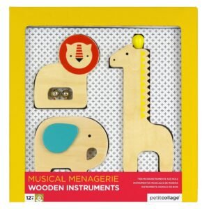 Petit Collage Wood Musical Instruments, Safari Kit Toy Fun Kids