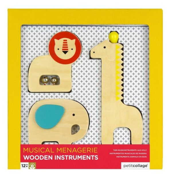 Petit Collage Wood Musical Instruments, Safari Kit Toy Fun Kids