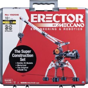 Erector by Meccano Super Construction 25-In-1 Motorized Building Set, Steam Education Toy,