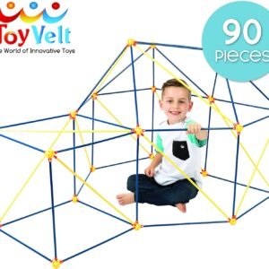 ToyVelt Fort Building Kits for Kids - 90-Piece Childrens Crazy DIY Fort