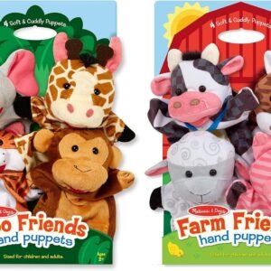 Melissa & Doug Hand Puppet Bundle - Farm And Zoo Friends