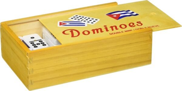 Bene Casa Cuban Flag Double Nines Dominoes Set Wood Box