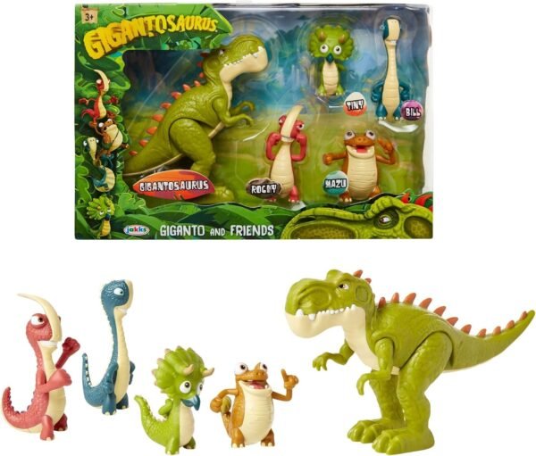 Gigantosaurus Figures Giganto & Friends Toy Action Figures, Includes Giganto, Mazu, Bill,