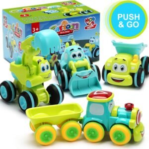 Toys for a 2 Year Old Boy - 4 Friction Powered Trucks