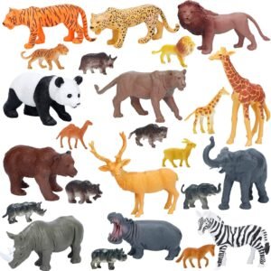 Jumbo Safari Animals Figures, Realistic Large Wild Zoo Animals Figurines, Plastic Jungle