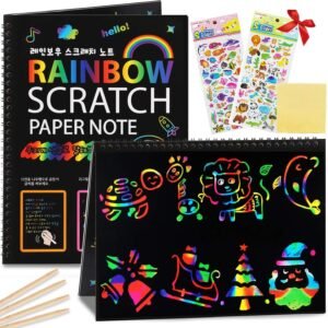 ZMLM Scratch Art Paper Notebooks - Rainbow Scratch Off Art Set for