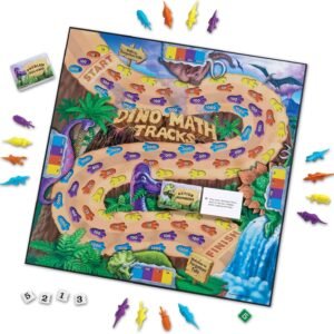Learning Resources Dino Math Tracks Game, Place Value, Counting, Addition and Subtraction