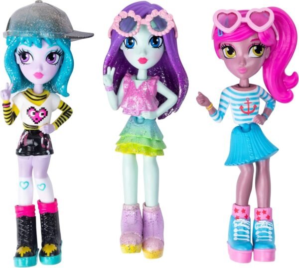 Off the Hook Style Doll 3 Pack, 4 Small Dolls with Mix