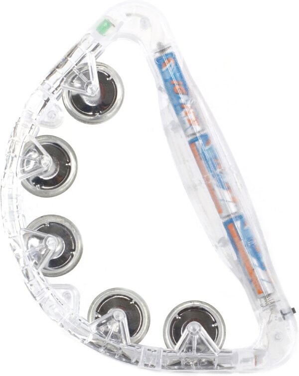 Flashing Panda LED Light-Up Flashing Tambourine, Clear, Multicolor Lights, Large