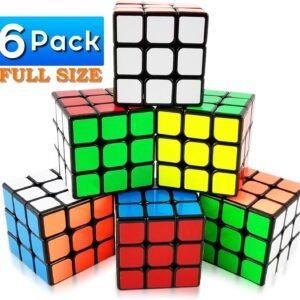 INTEGEAR 6 Pack Full Size Magic Speed Cube 3x3x3 Easy Turning and