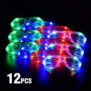 Senhui LED Glow Light Up Glasses Kids & Adult - 12 Pack
