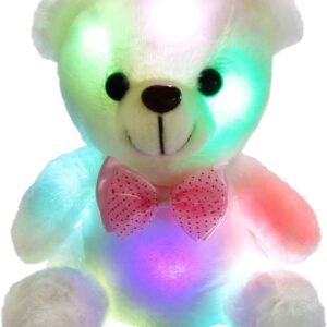 Bstaofy WEWILL Glow White Teddy Bear Stuffed Animal LED Colorful Night Light