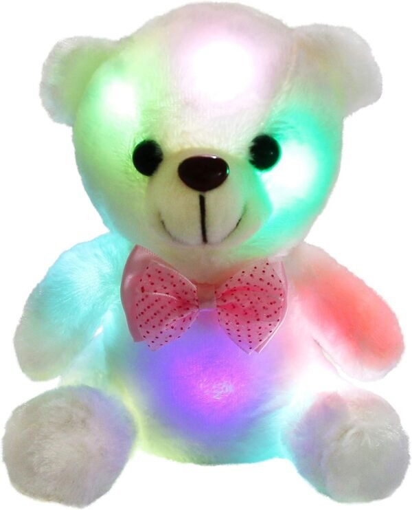 Bstaofy WEWILL Glow White Teddy Bear Stuffed Animal LED Colorful Night Light