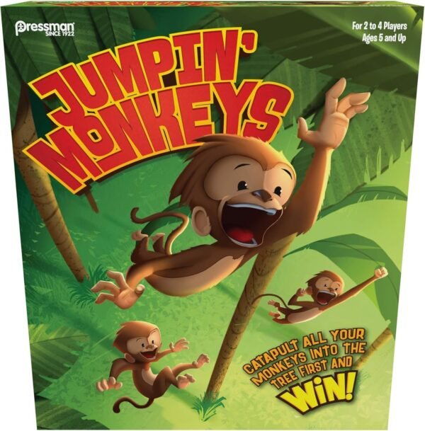 Pressman Jumpin Monkeys Catapult Your Monkeys Into The Tree to Win, 5,