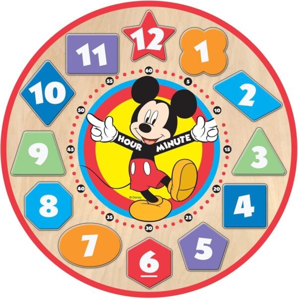 Melissa & Doug Disney Mickey Mouse Wooden Shape Sorting Clock