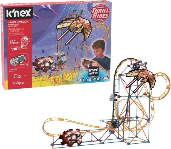 KNEX Thrill Rides Space Invasion Roller Coaster Building Set with Ride It