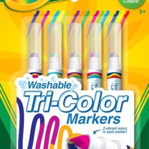 Crayola Triple Tip Markers, Washable Markers, 15 Vivid Colors, 5Count