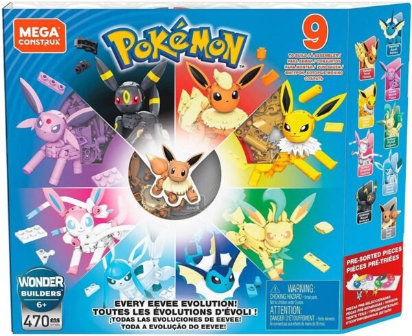 Mega Construx Pokemon Every Eevee Evolution Pack Kit Toy Fun