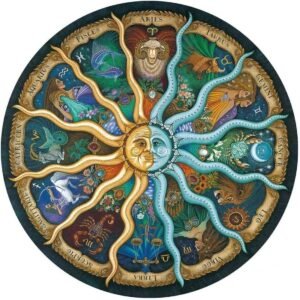 Zodiac Horoscope Puzzle 500 Piece, Mythic Celestial The Sun and Moon Constellation