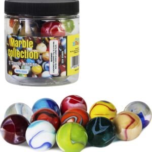 My Toy House Shooter Glass Marbles with Marble Jar For Storage, Set