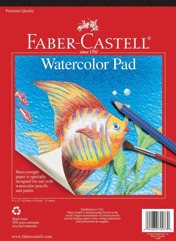 Faber-Castell Watercolor Paper Pad - 15 Sheets 9 x 12 inches