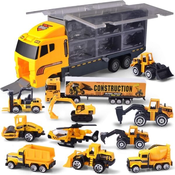 JOYIN 11 in 1 Die-cast Construction Truck Vehicle Car Toy Set Play