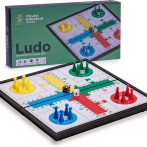 Yellow Mountain Imports Ludo Magnetic Folding Travel Board Game Set - 9.75