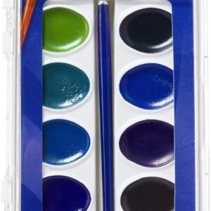 Prang Washable Watercolor Paint Set, 8 Classic Colors with Brush, 1-Pack 80525