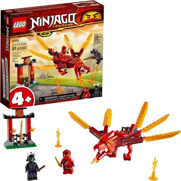 LEGO NINJAGO Legacy Kais Fire Dragon 71701 Dragon Toy Figure Building Kit,