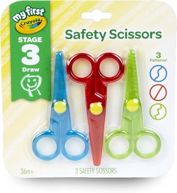 Crayola My First Safety Scissors, Toddler Art Supplies, 3ct Kit