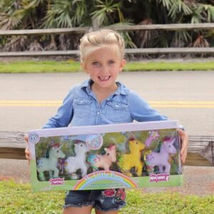 Basic Fun My Little Retro Rainbow Pony Gift Set-Parasol, Moonstone, Skydancer, Windy,