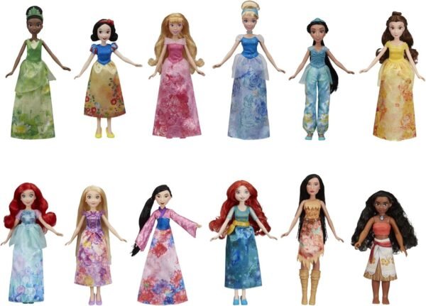 Disney Princess Royal Collection, 12 Fashion Dolls -- Ariel, Aurora, Belle, Cinderella,