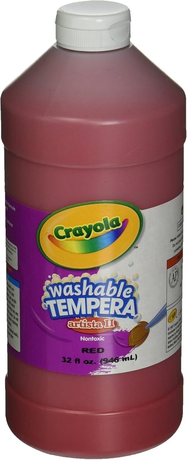 Crayola Washable Tempera Paint, Red Paint Craft Supplies, 32 Ounce