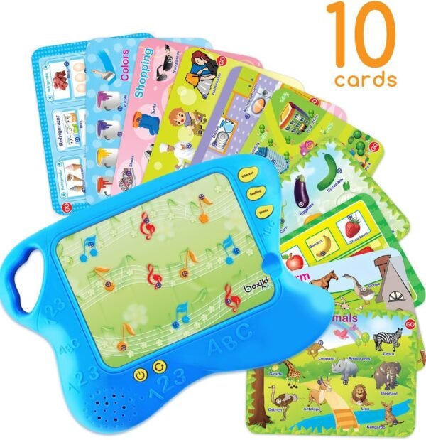 Boxiki kids Toddler Tablet and Learning Pad with 10 Educational Cards Kids